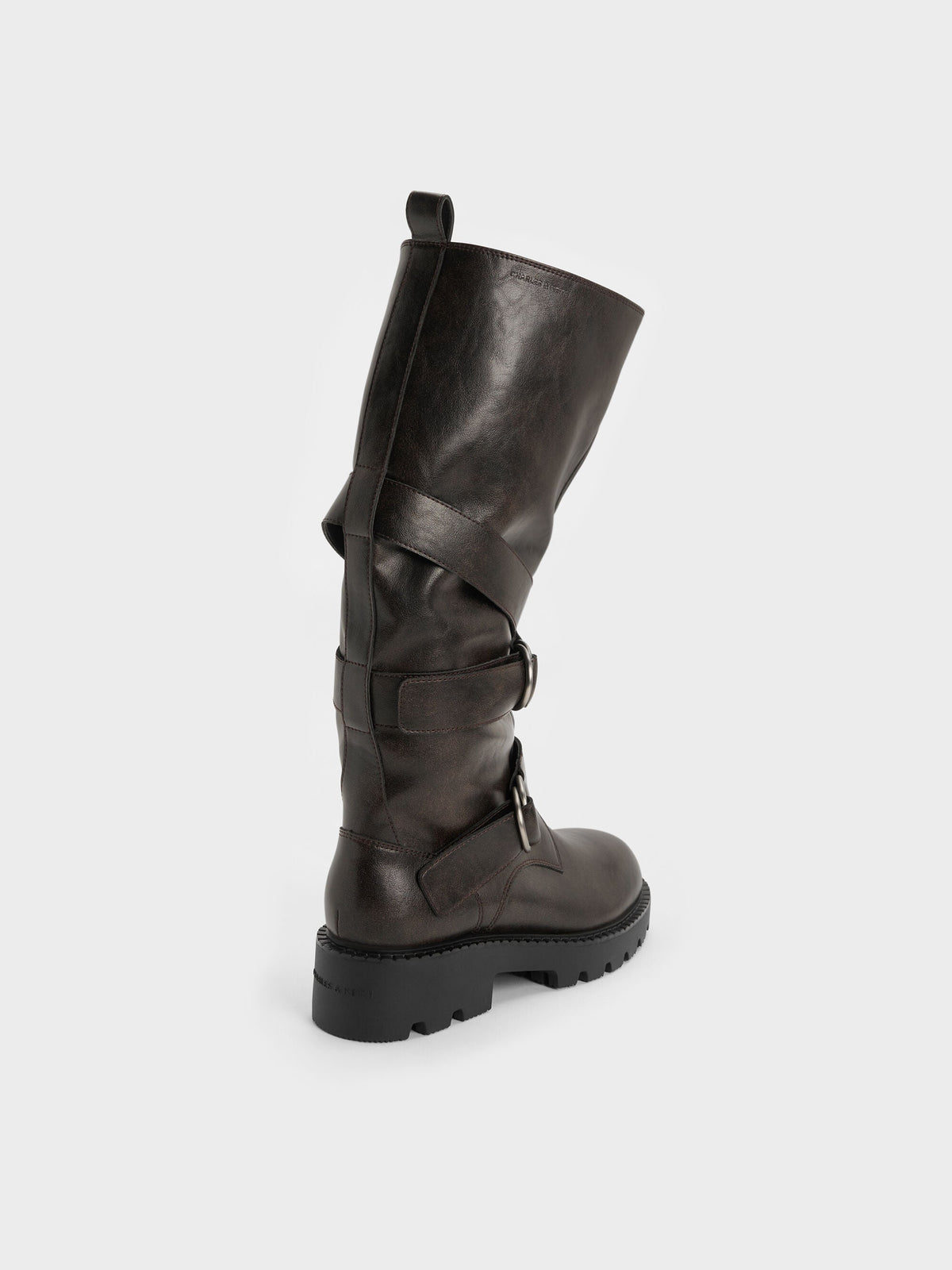 CHARLES & KEITH Discount | Double-Strap Knee-High Boots - Dark Brown