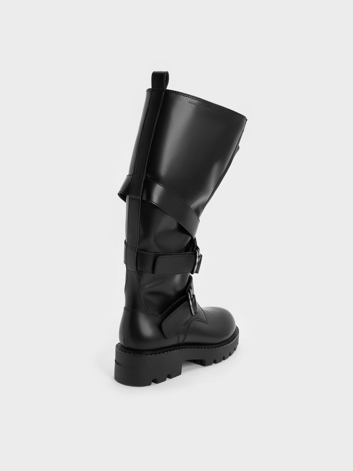 CHARLES & KEITH Popular | Double-Strap Knee-High Boots - Black