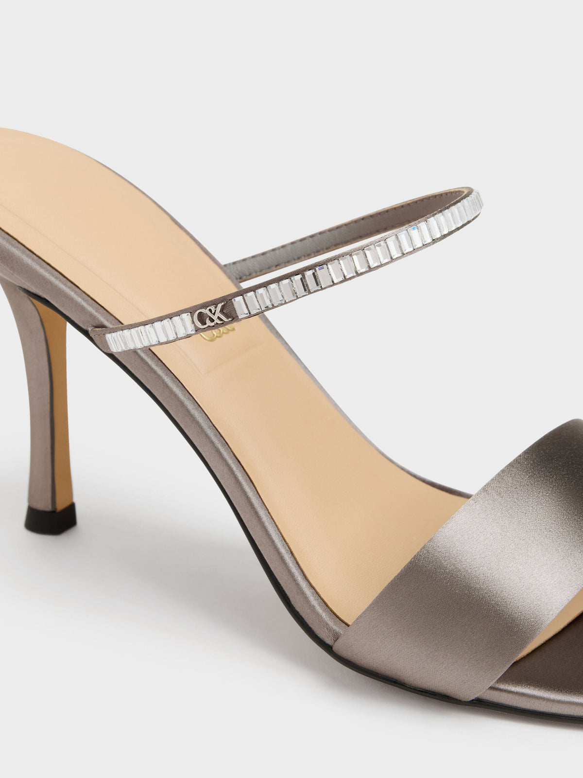CHARLES & KEITH Best Price | Gem Heeled Mules - Pewter