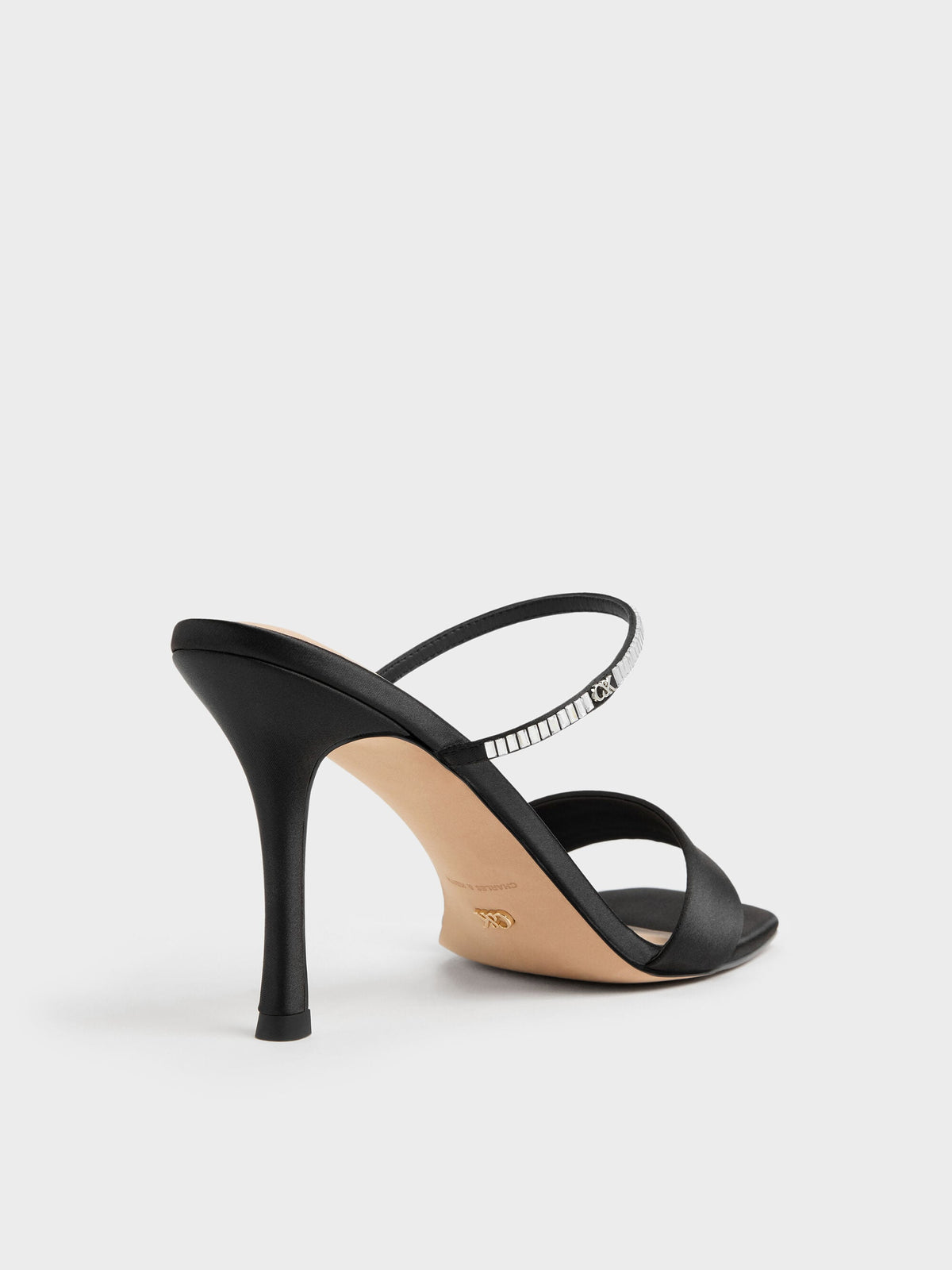 CHARLES & KEITH Best Price | Gem Heeled Mules - Black Textured