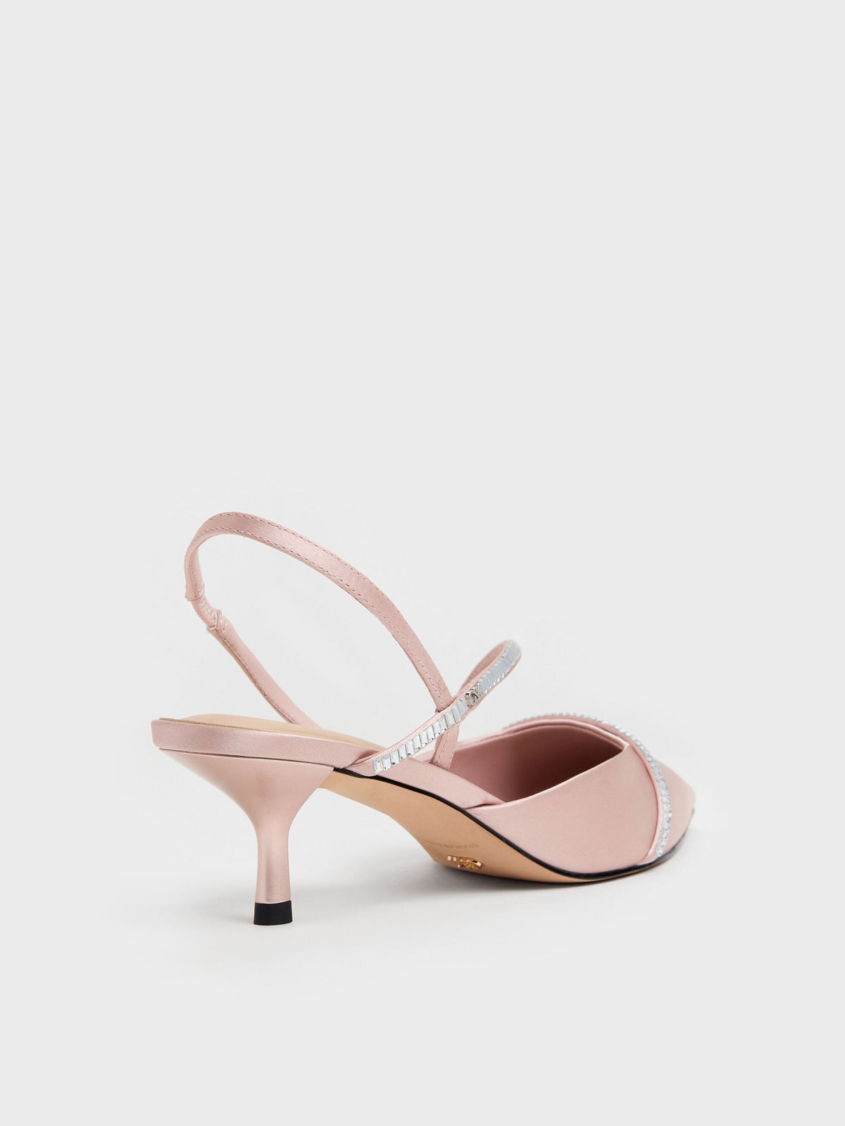 CHARLES & KEITH Value | Gem Slingback Kitten Heels - Pink