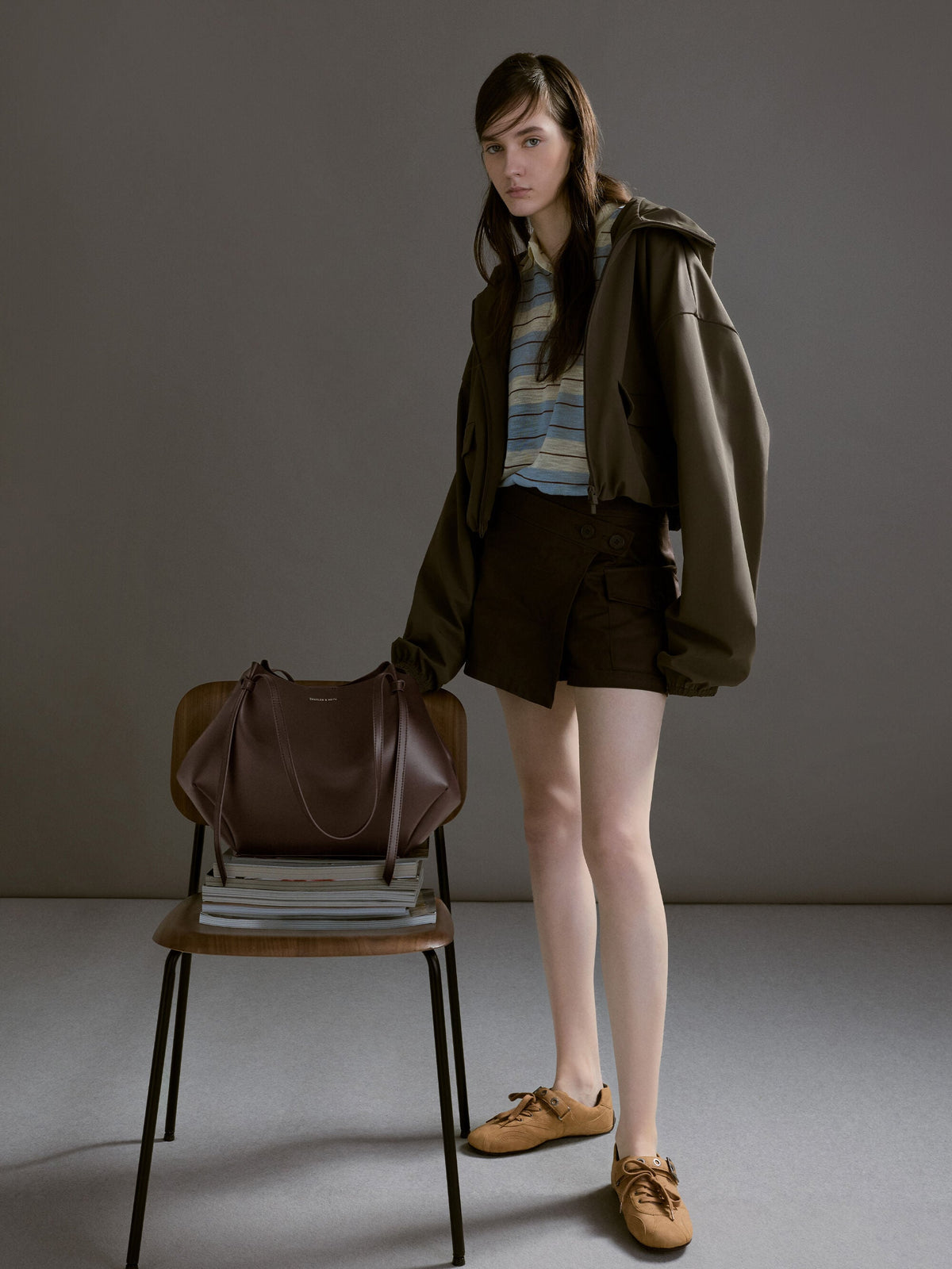 CHARLES & KEITH Trusted | Jollie Grommet Mary Jane Sneakers - Sand