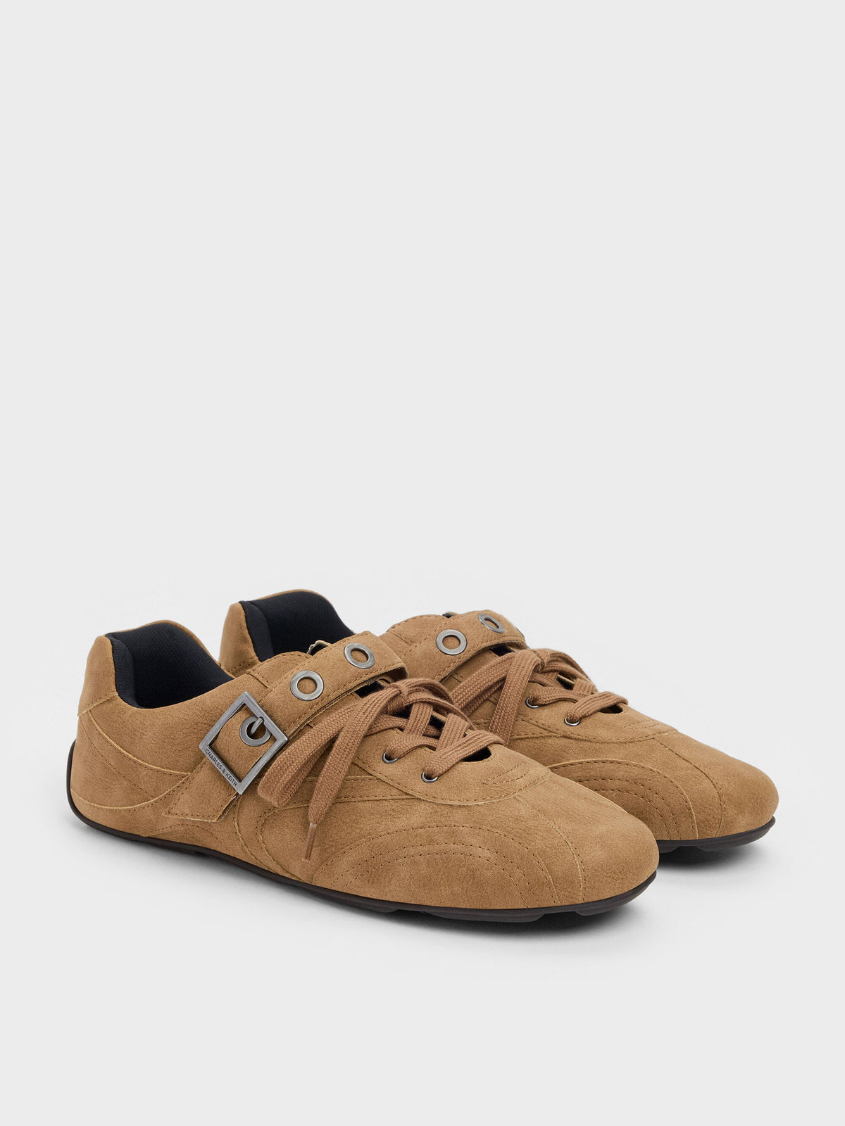 CHARLES & KEITH Trusted | Jollie Grommet Mary Jane Sneakers - Sand