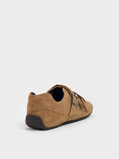 CHARLES & KEITH Trusted | Jollie Grommet Mary Jane Sneakers - Sand