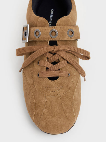 CHARLES & KEITH Trusted | Jollie Grommet Mary Jane Sneakers - Sand