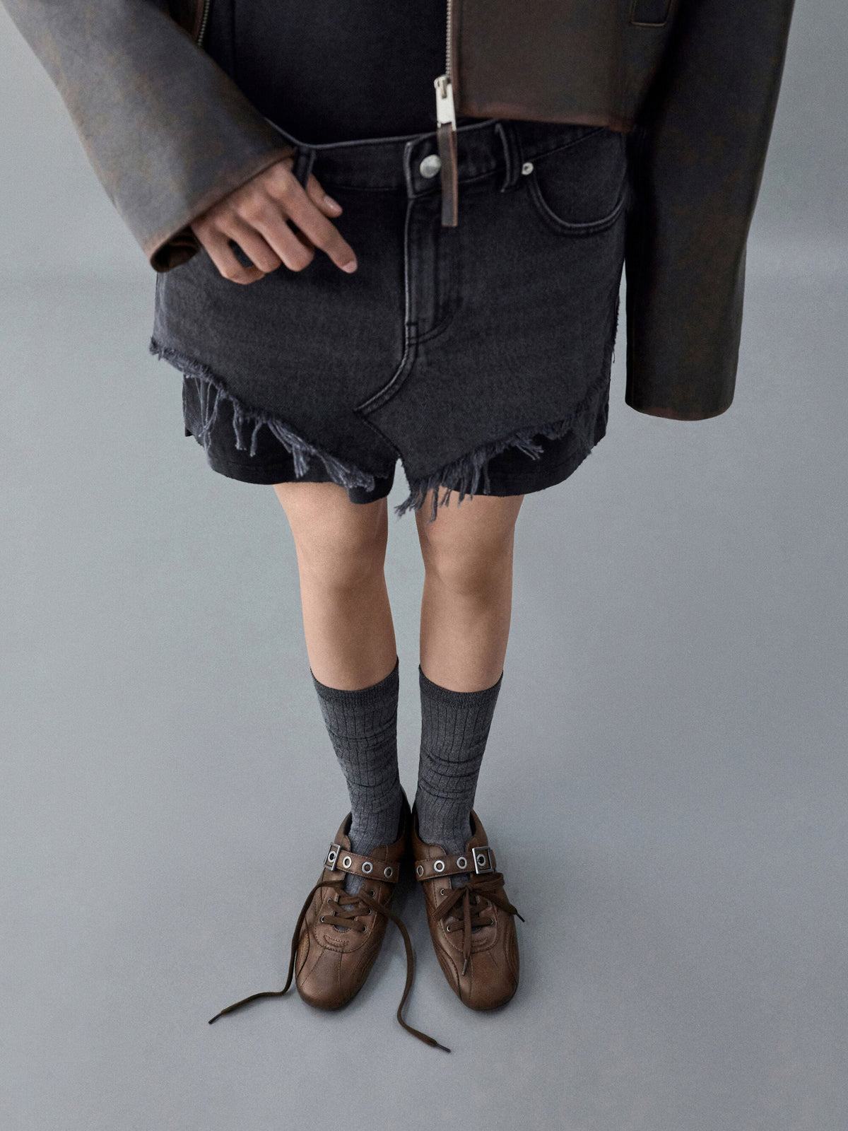 CHARLES & KEITH Quality | Jollie Grommet Mary Jane Sneakers - Dark Brown
