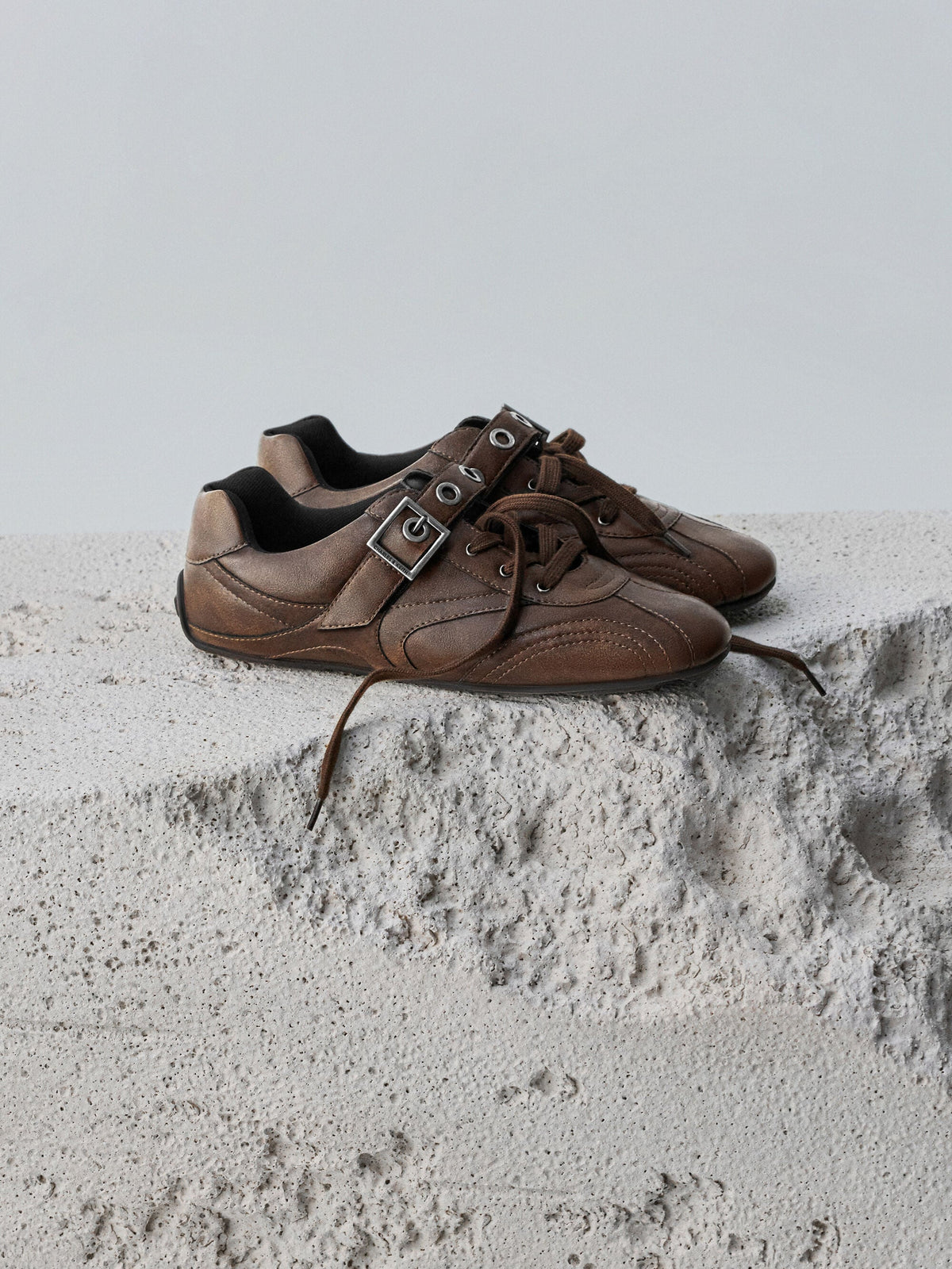 CHARLES & KEITH Quality | Jollie Grommet Mary Jane Sneakers - Dark Brown