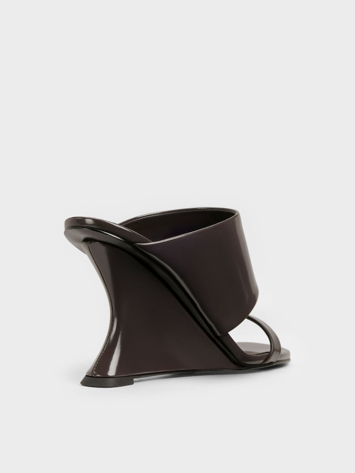 CHARLES & KEITH Value | Double-Strap Wedge Mules - Dark Brown