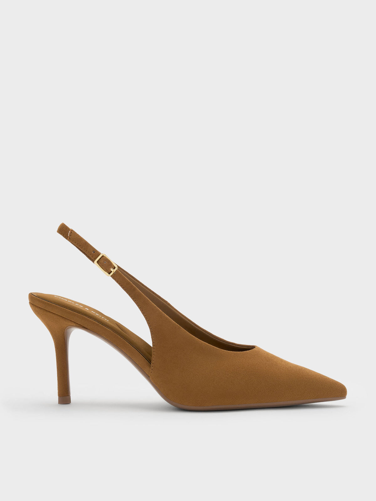 CHARLES & KEITH Trusted | Emelia Faux Suede Slingback Pumps - Camel