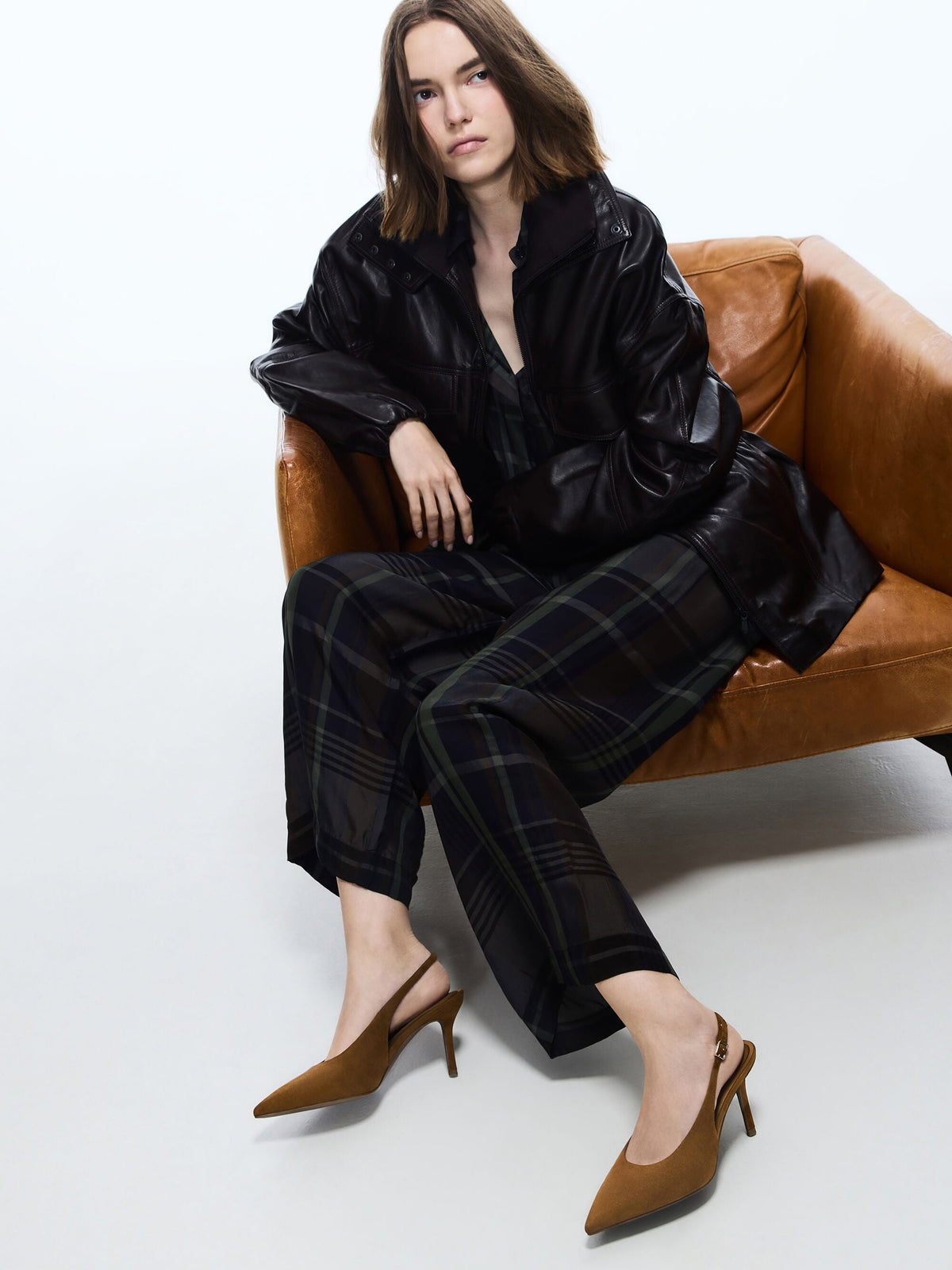 CHARLES & KEITH Trusted | Emelia Faux Suede Slingback Pumps - Camel