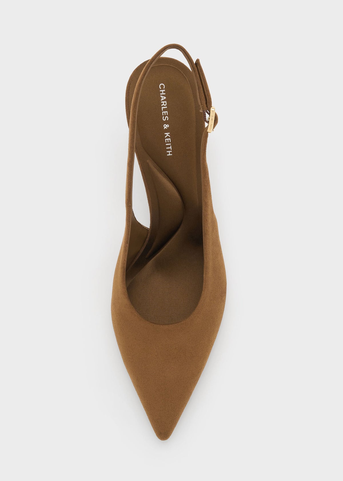 CHARLES & KEITH Trusted | Emelia Faux Suede Slingback Pumps - Camel