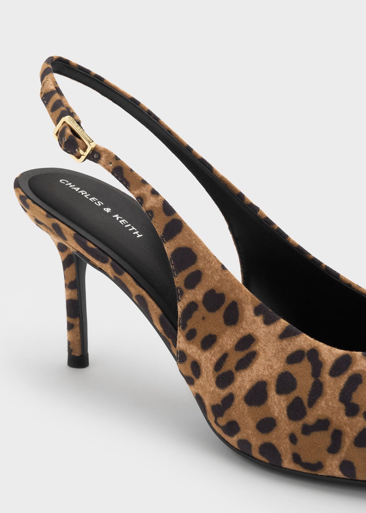CHARLES & KEITH Quality | Emelia Leopard-Print Slingback Pumps - Animal Print Natural