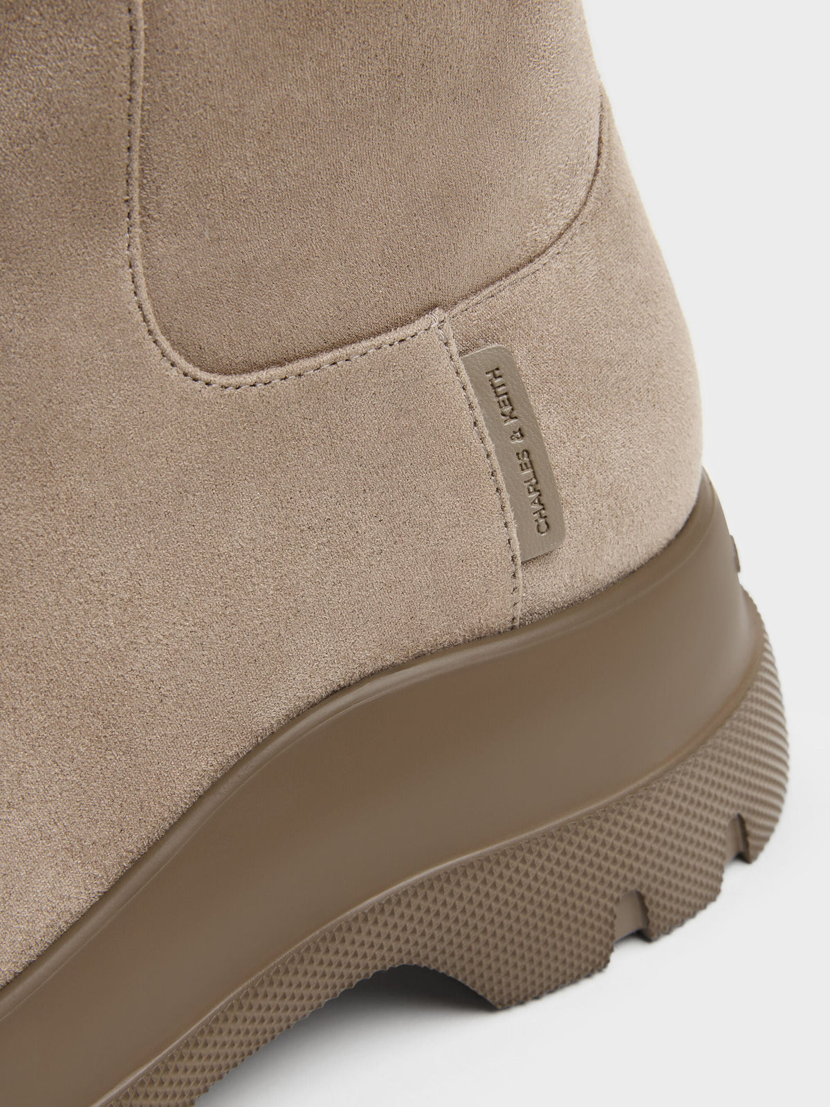 CHARLES & KEITH Premium | Leoi Faux Suede Chunky Ankle Boots - Taupe