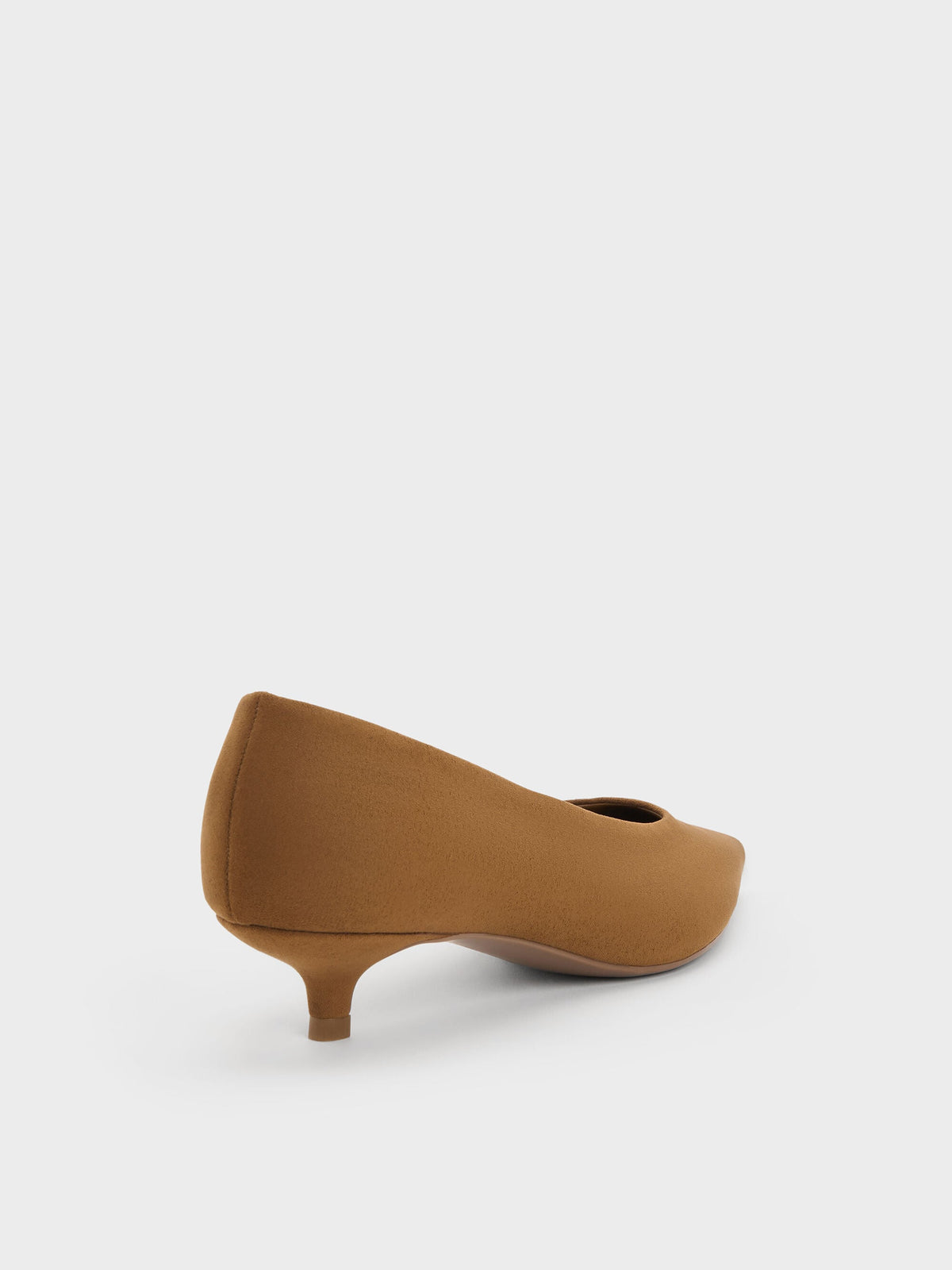 CHARLES & KEITH Essential | Emelia Faux Suede Kitten Heels - Camel