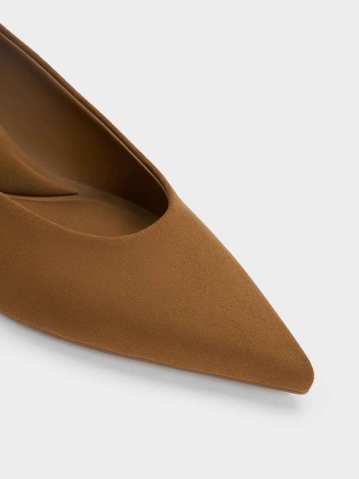 CHARLES & KEITH Essential | Emelia Faux Suede Kitten Heels - Camel