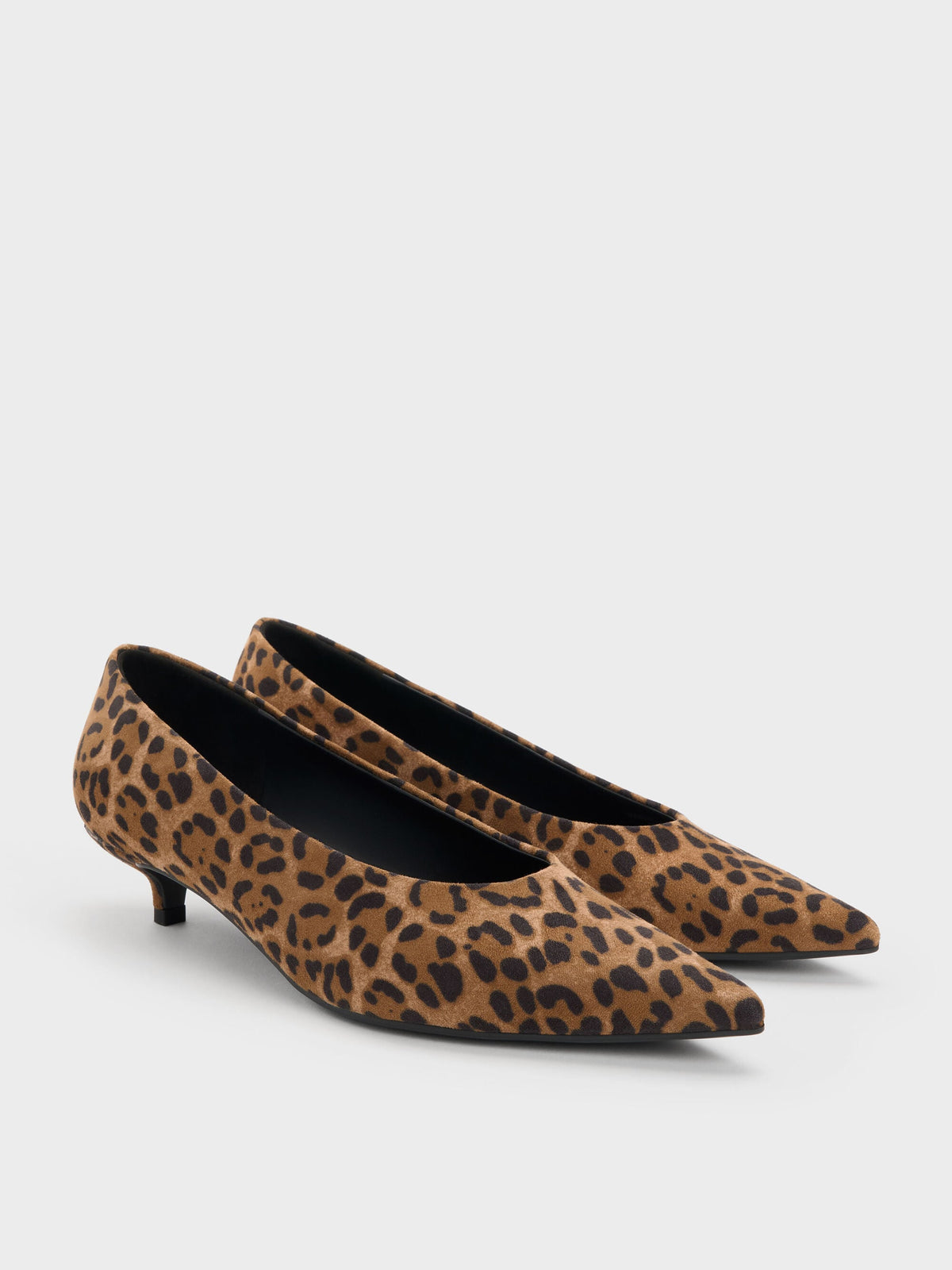 CHARLES & KEITH Signature | Emelia Leopard-Print Kitten Heels - Animal Print Natural