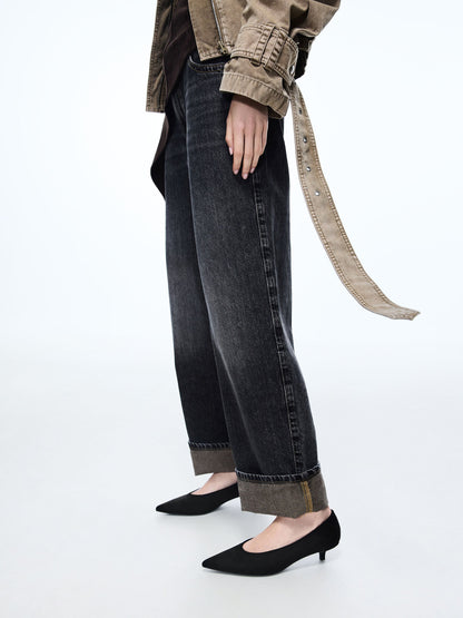 CHARLES & KEITH Sale | Emelia Faux Suede Kitten Heels - Black Textured