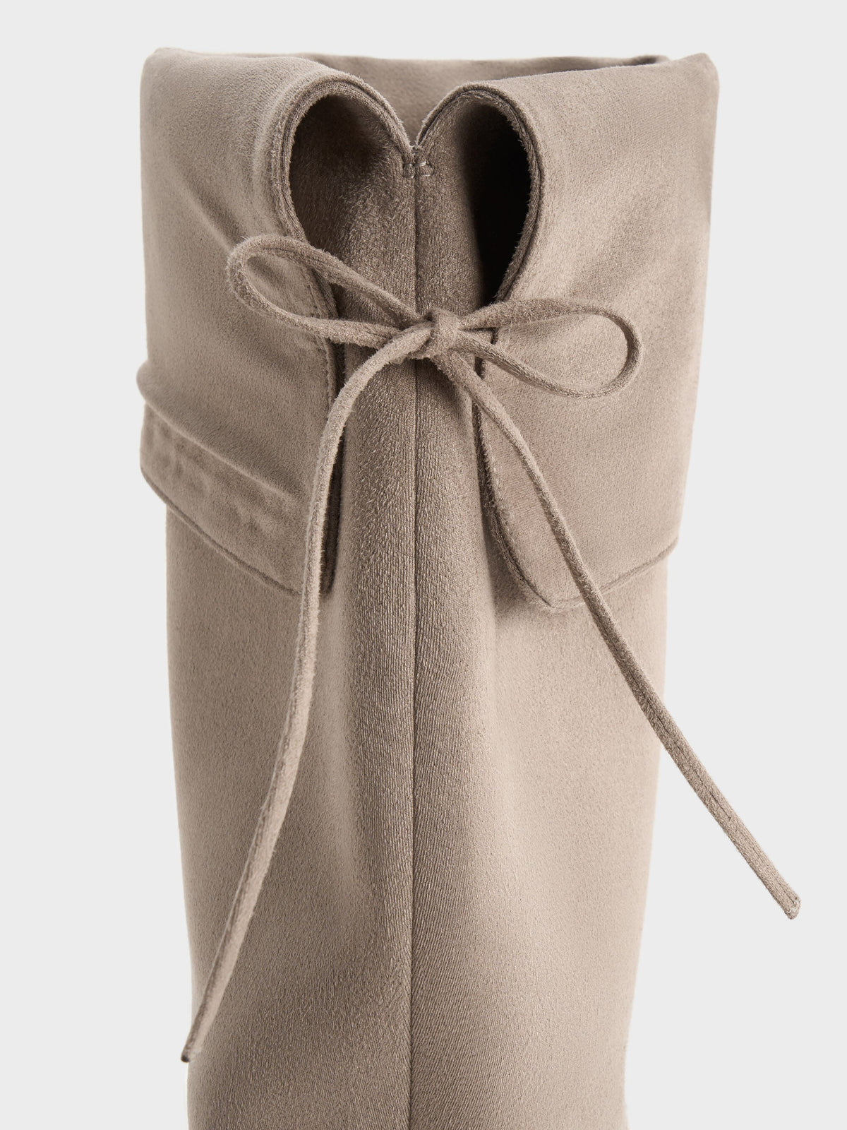 CHARLES & KEITH Special Offer | Louisa Faux Suede Fold-Over Thigh-High Boots - Taupe