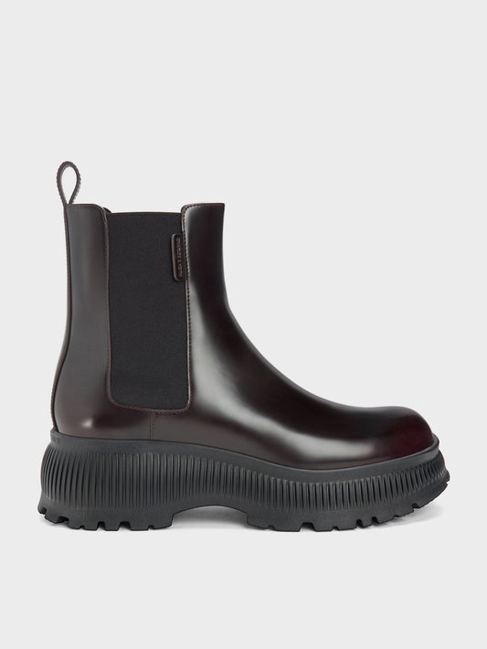CHARLES & KEITH Featured | Darra Ridged-Sole Ankle Boots - Burgundy