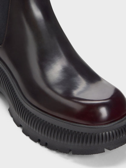 CHARLES & KEITH Featured | Darra Ridged-Sole Ankle Boots - Burgundy