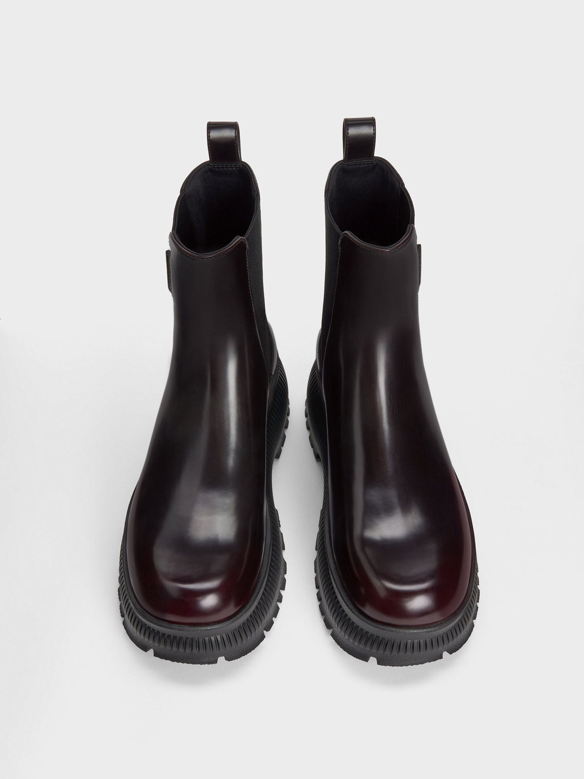 CHARLES & KEITH Featured | Darra Ridged-Sole Ankle Boots - Burgundy