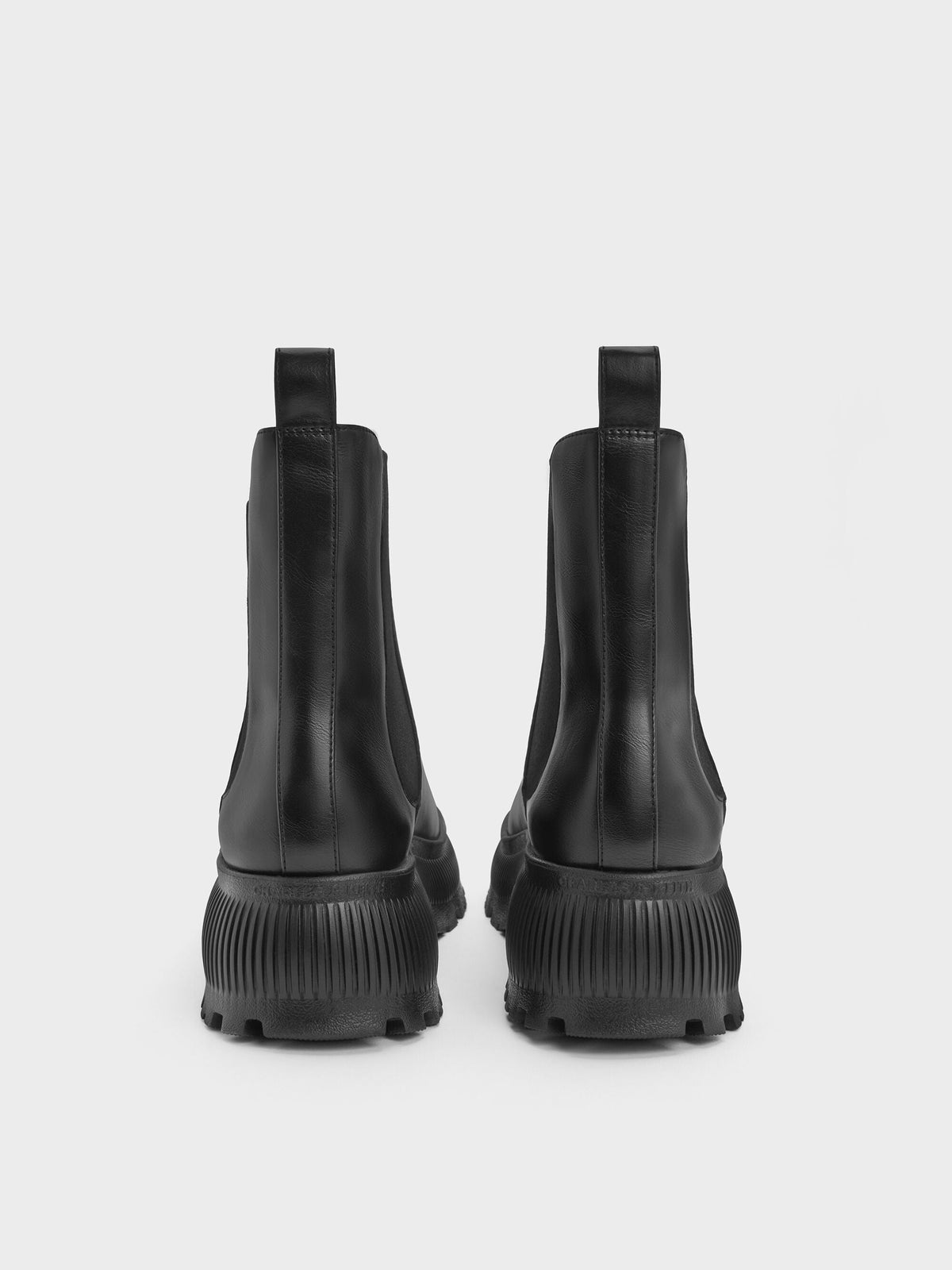 CHARLES & KEITH Deals | Darra Ridged-Sole Ankle Boots - Black