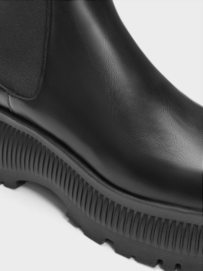 CHARLES & KEITH Deals | Darra Ridged-Sole Ankle Boots - Black