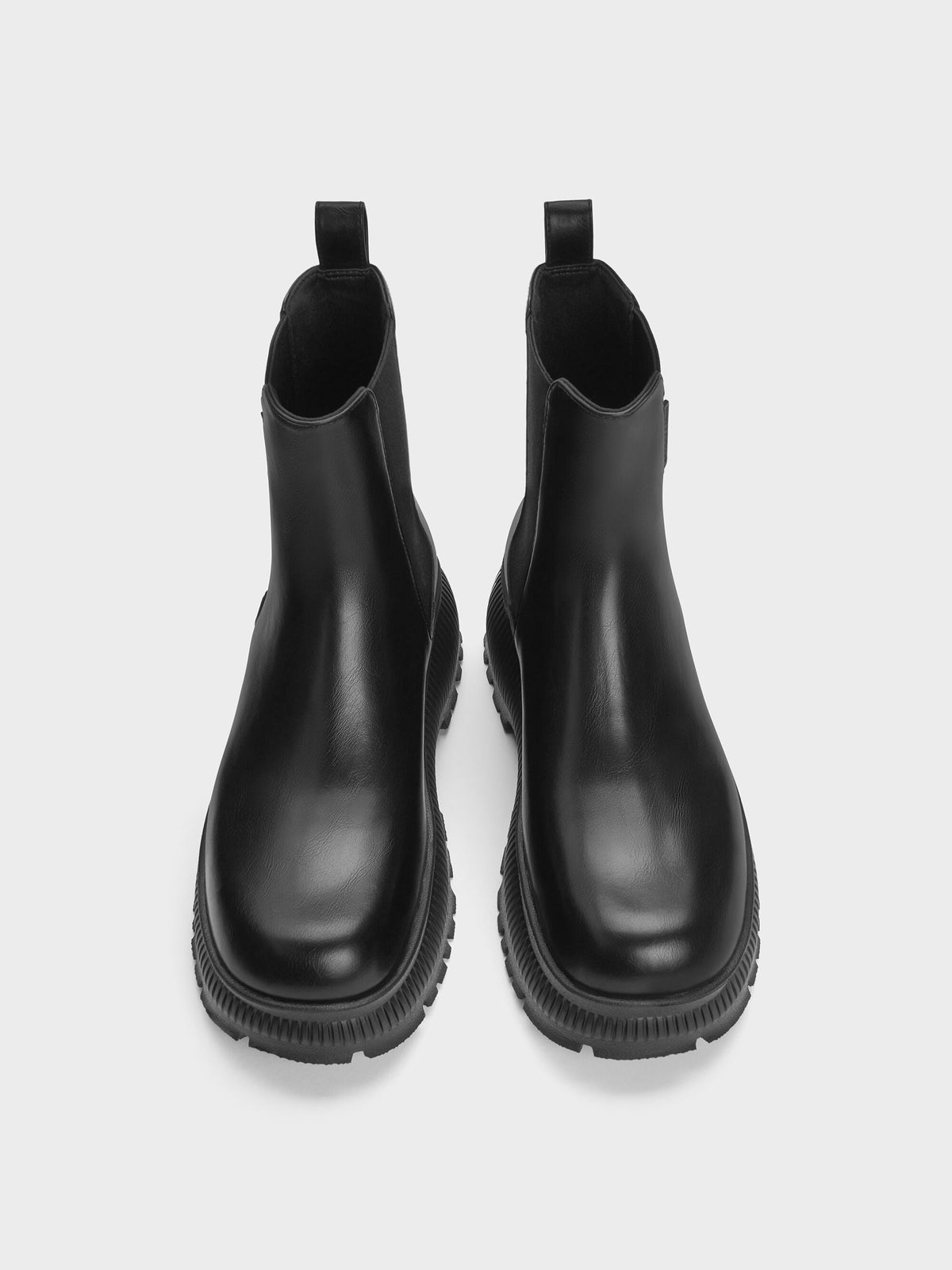 CHARLES & KEITH Deals | Darra Ridged-Sole Ankle Boots - Black
