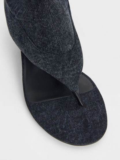 CHARLES & KEITH Trending | Aether Denim Thong Boots - Dark Blue
