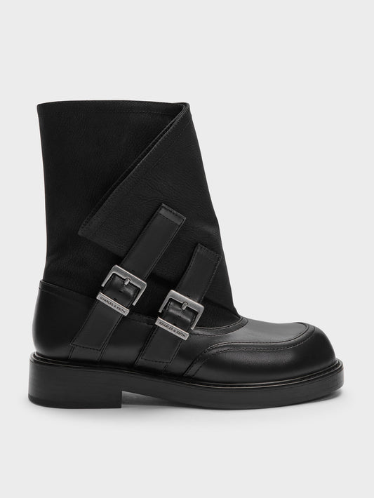 CHARLES & KEITH Hot Sale | Aether Buckled Calf Boots - Black
