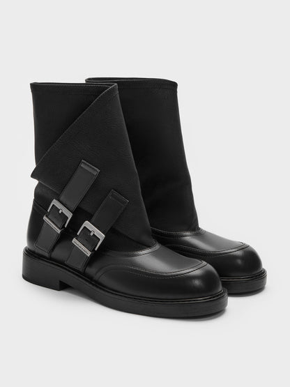 CHARLES & KEITH Hot Sale | Aether Buckled Calf Boots - Black