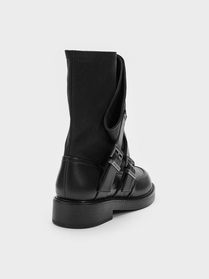 CHARLES & KEITH Hot Sale | Aether Buckled Calf Boots - Black