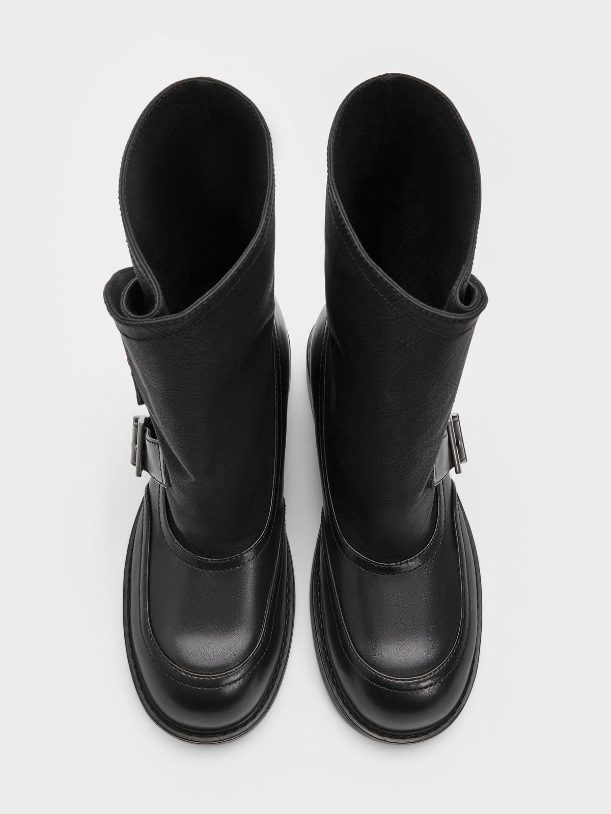 CHARLES & KEITH Hot Sale | Aether Buckled Calf Boots - Black