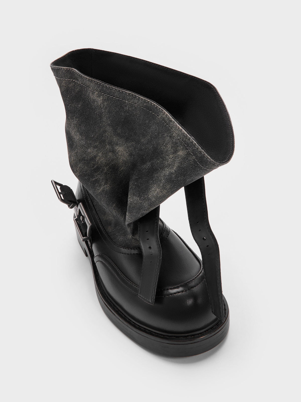 CHARLES & KEITH Special Offer | Aether Buckled Calf Boots - Dark Grey