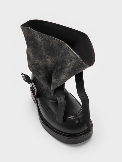 CHARLES & KEITH Special Offer | Aether Buckled Calf Boots - Dark Grey
