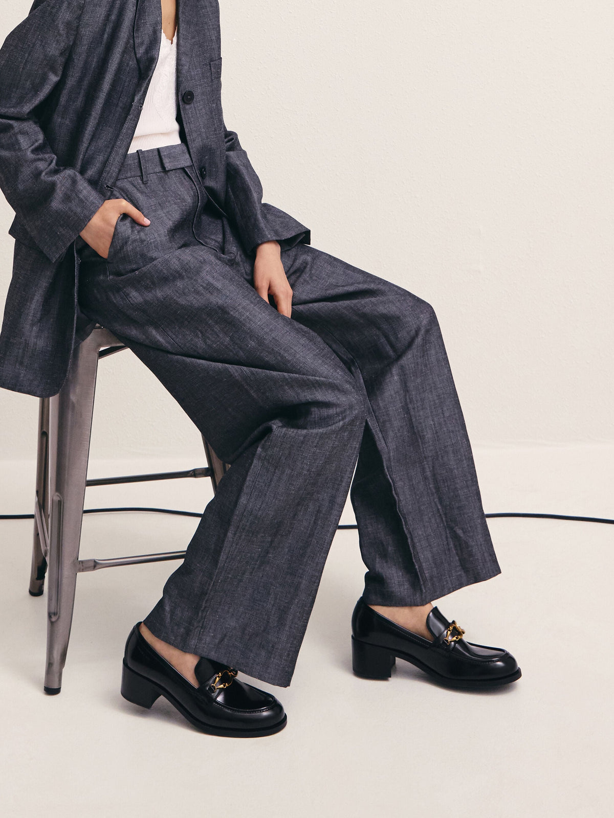 CHARLES & KEITH Quality | Metallic-Buckle Loafer Pumps - Black Box