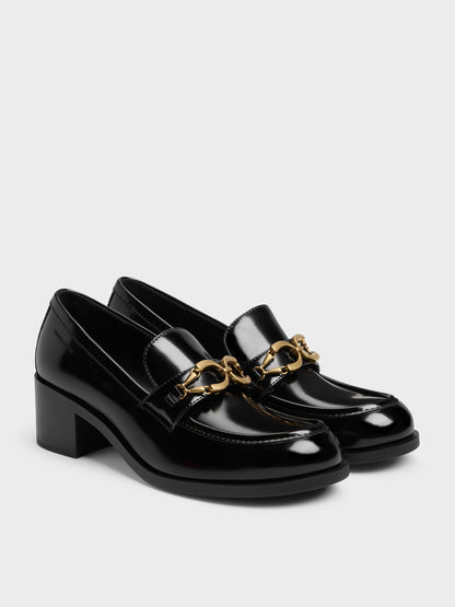 CHARLES & KEITH Quality | Metallic-Buckle Loafer Pumps - Black Box