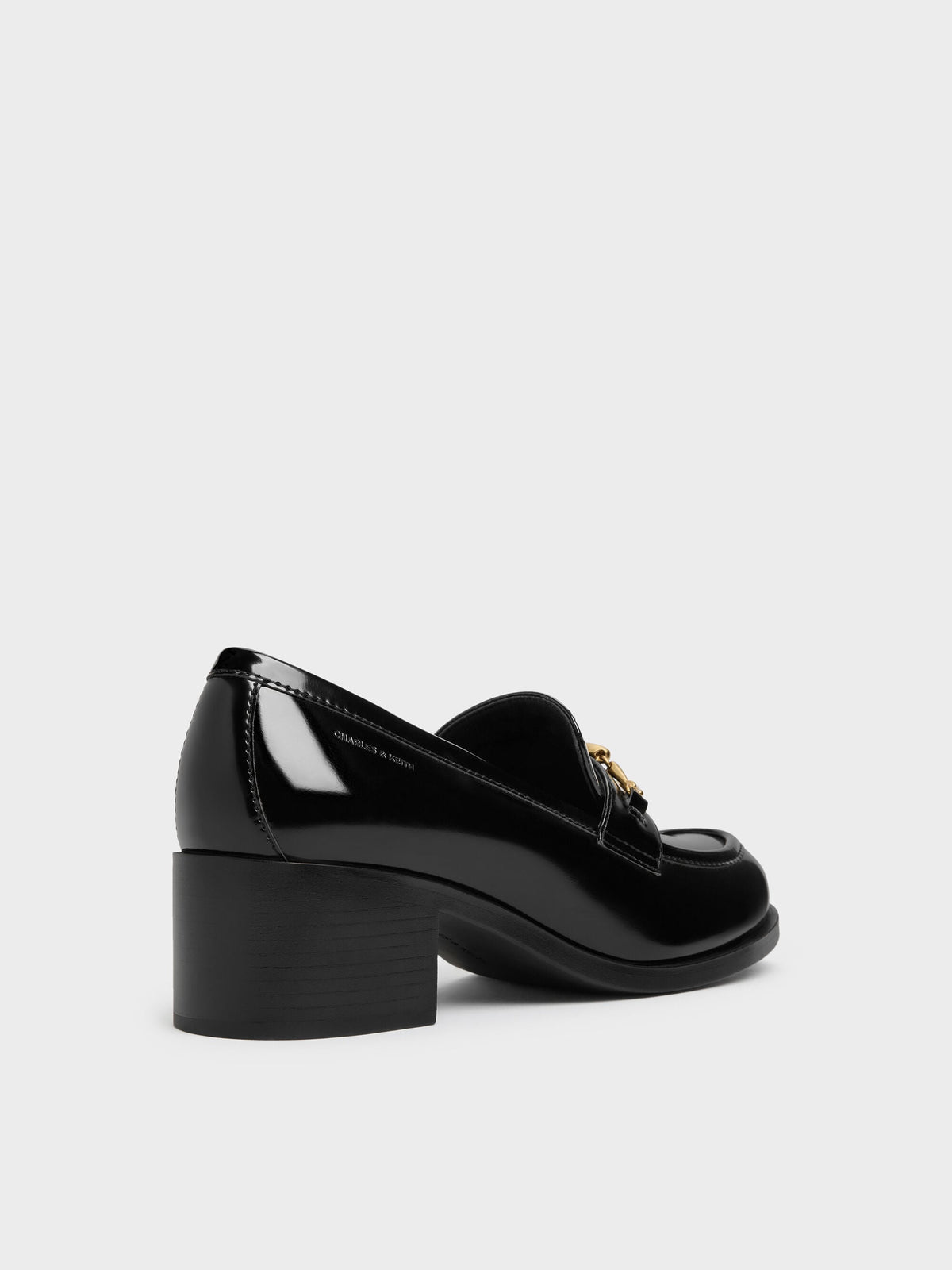 CHARLES & KEITH Quality | Metallic-Buckle Loafer Pumps - Black Box