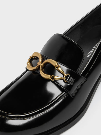 CHARLES & KEITH Quality | Metallic-Buckle Loafer Pumps - Black Box