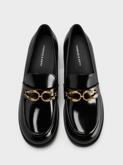CHARLES & KEITH Quality | Metallic-Buckle Loafer Pumps - Black Box