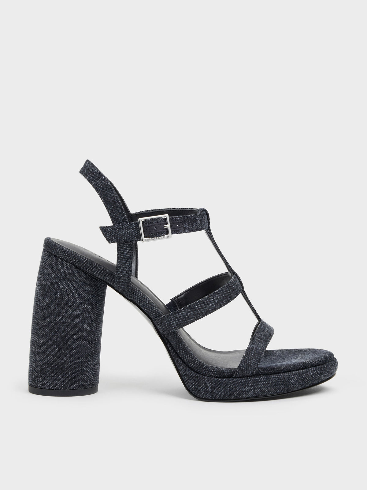 CHARLES & KEITH Quality | Aether Denim Platform Sandals - Dark Blue