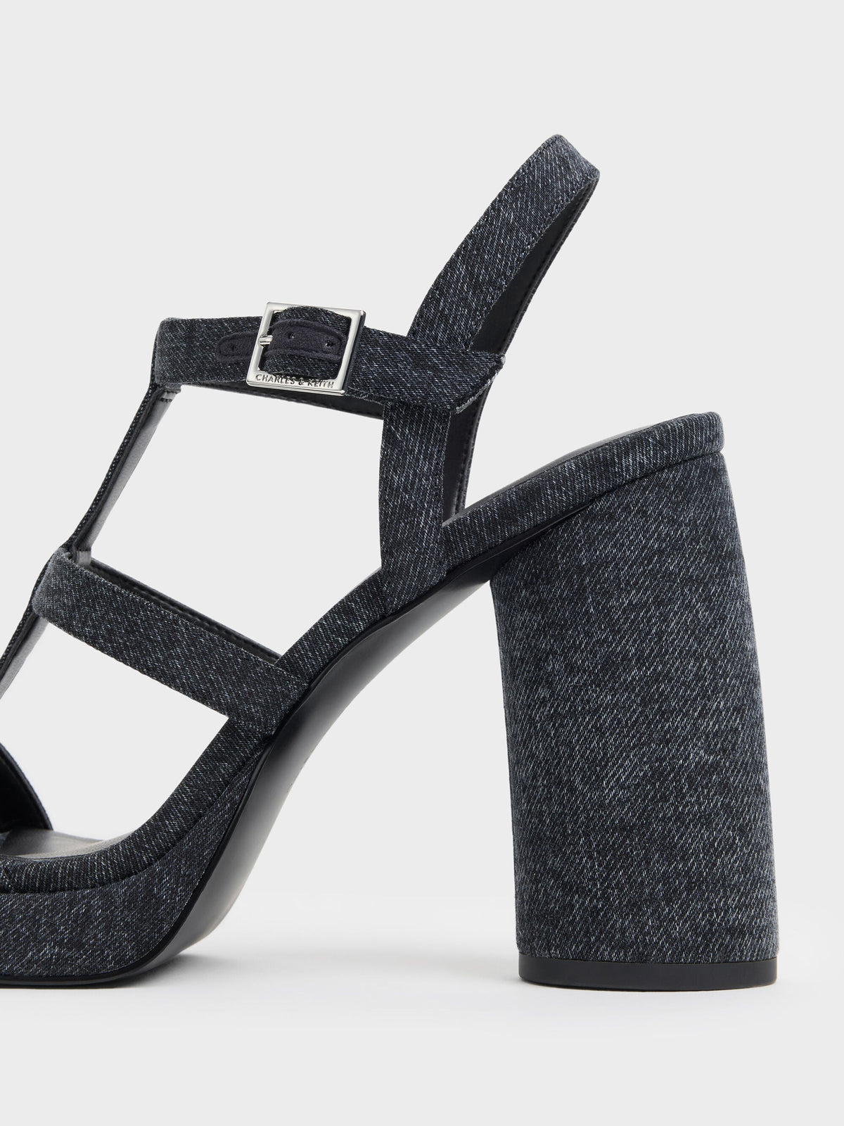 CHARLES & KEITH Quality | Aether Denim Platform Sandals - Dark Blue