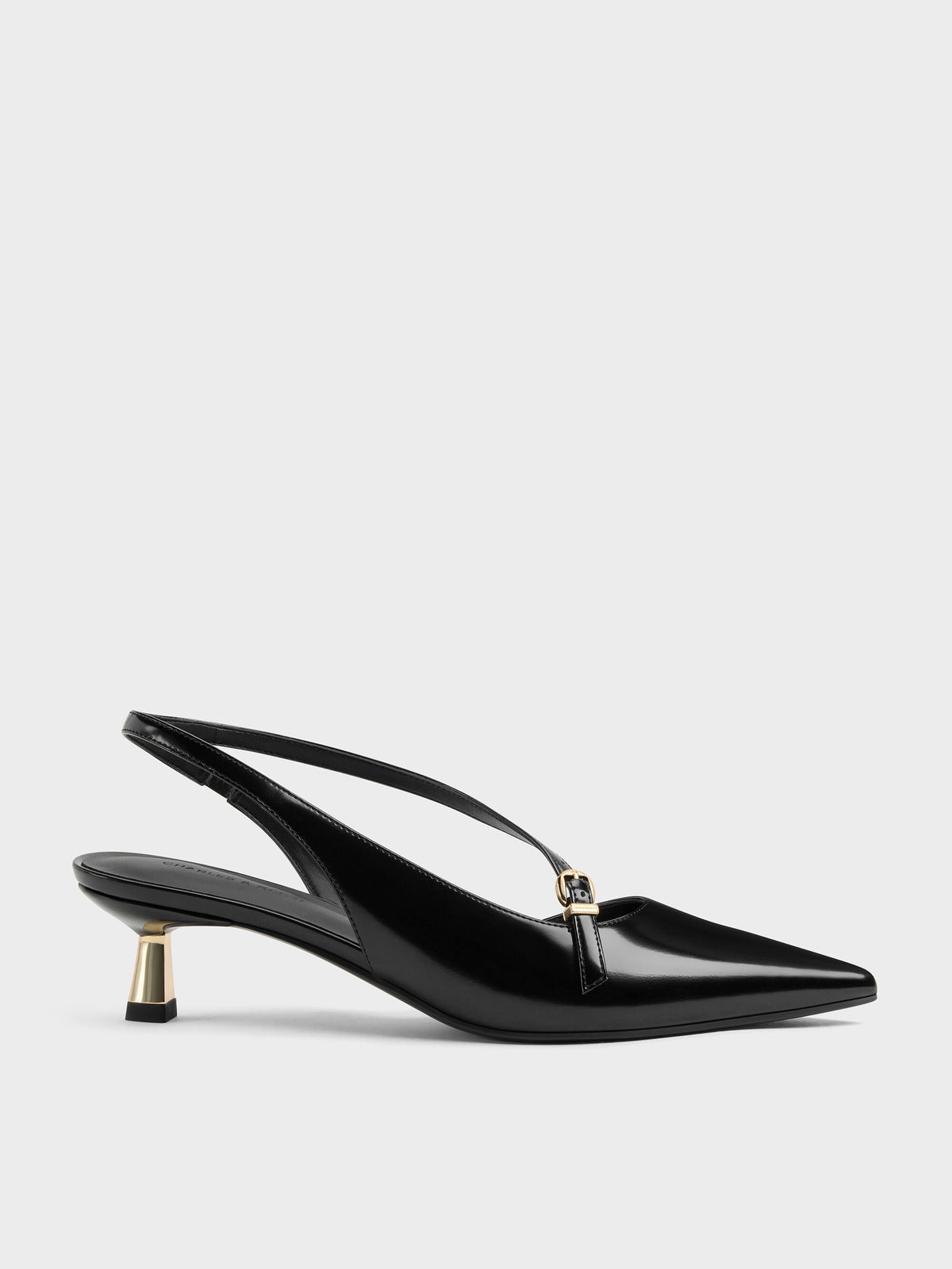 CHARLES & KEITH Popular | Asymmetric D'Orsay Slingback Pumps - Black Box