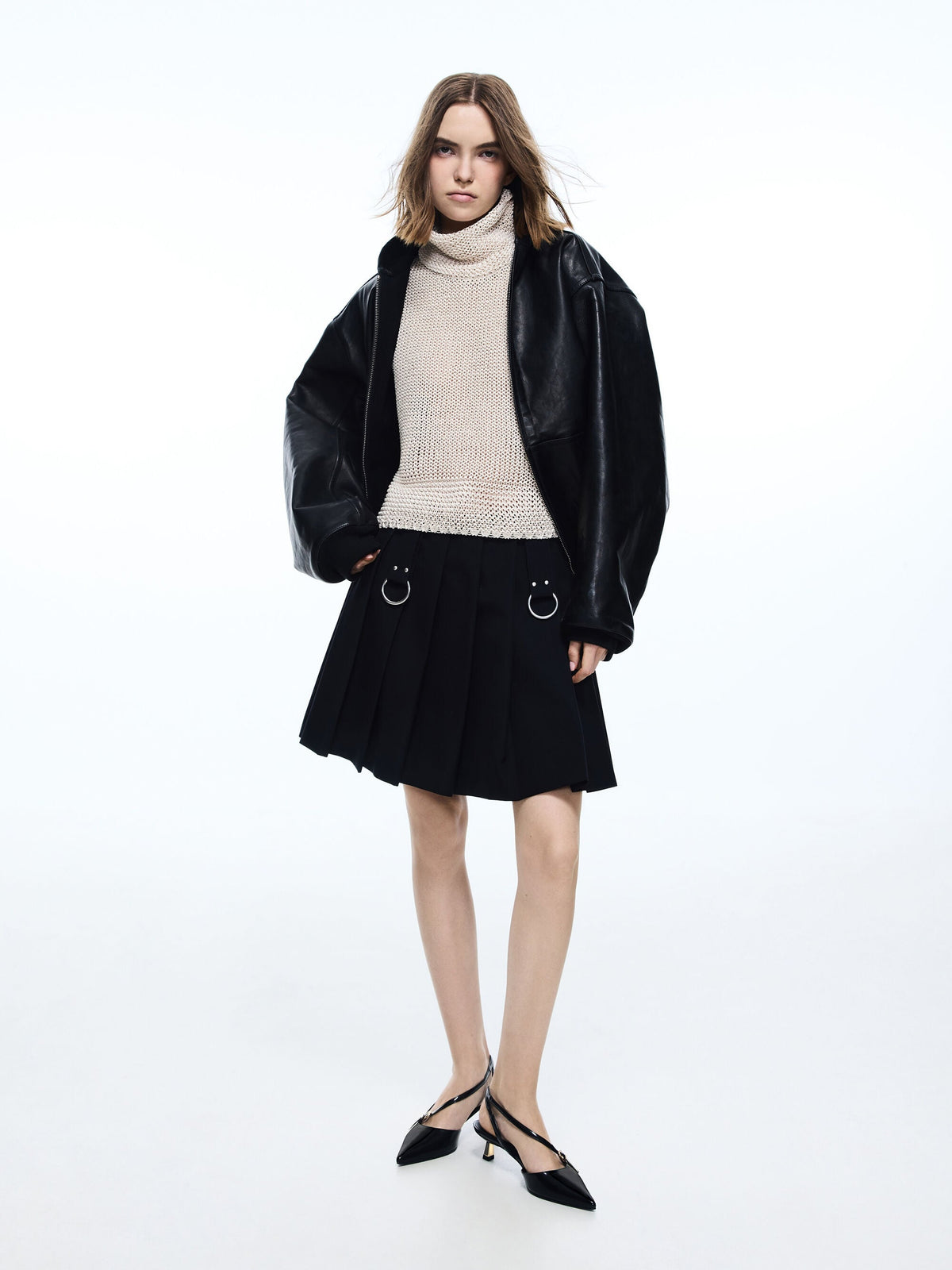 CHARLES & KEITH Popular | Asymmetric D'Orsay Slingback Pumps - Black Box