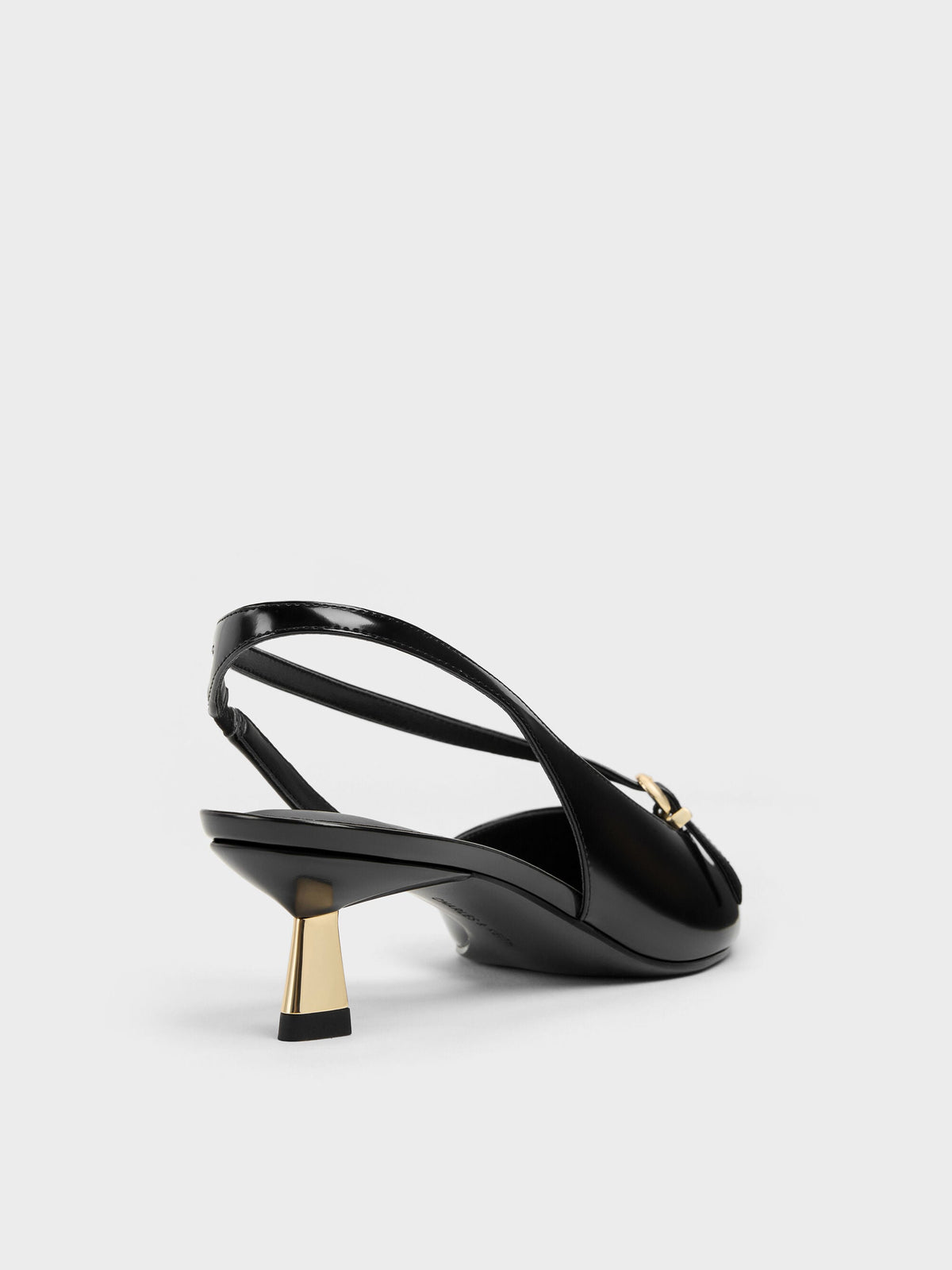 CHARLES & KEITH Popular | Asymmetric D'Orsay Slingback Pumps - Black Box
