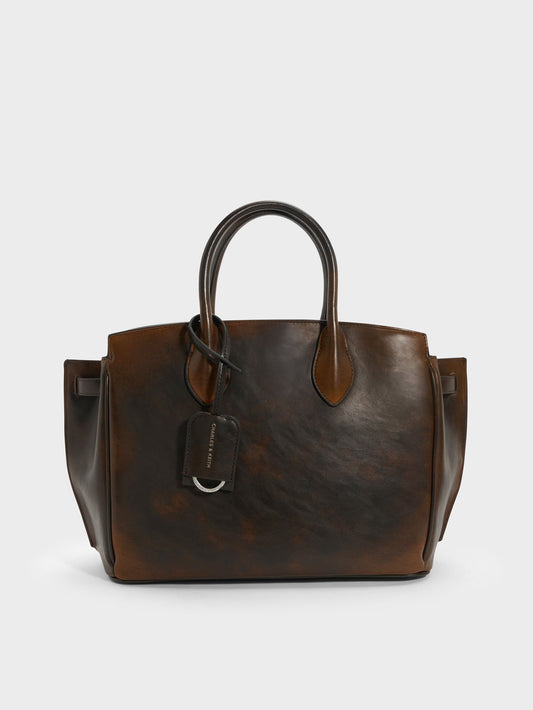 CHARLES & KEITH Latest | Large Ginevra Tote Bag - Brown