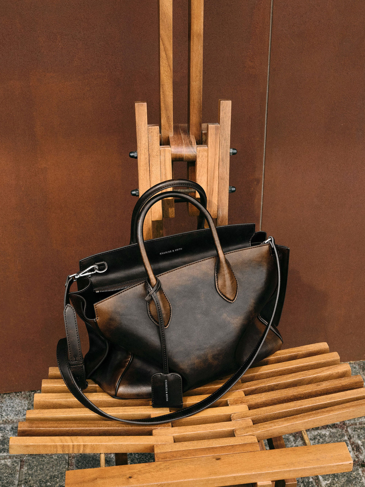 CHARLES & KEITH Latest | Large Ginevra Tote Bag - Brown