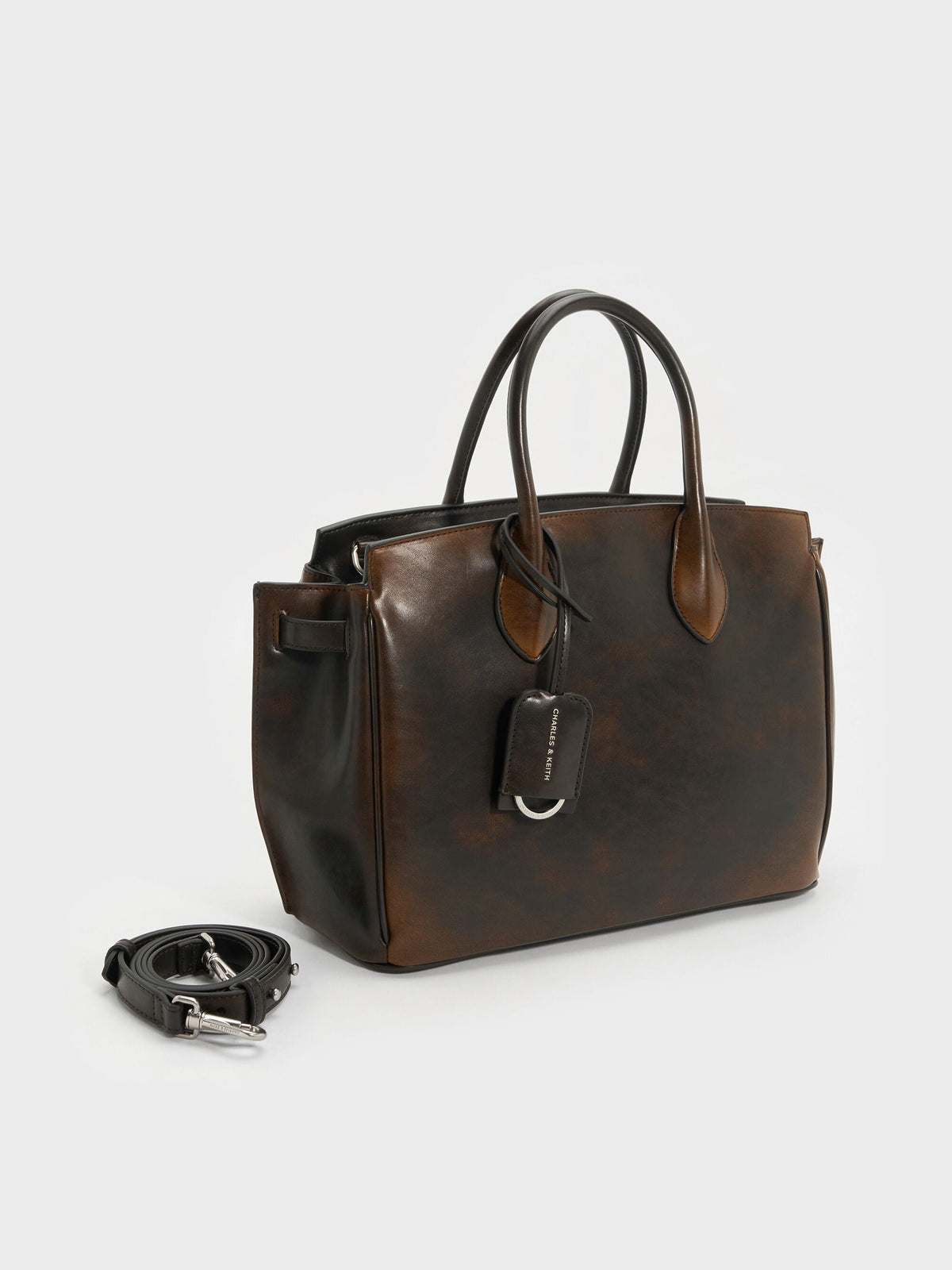 CHARLES & KEITH Latest | Large Ginevra Tote Bag - Brown