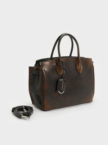 CHARLES & KEITH Latest | Large Ginevra Tote Bag - Brown