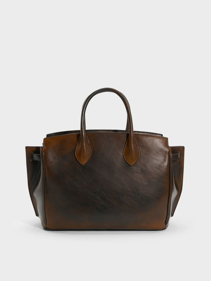 CHARLES & KEITH Latest | Large Ginevra Tote Bag - Brown